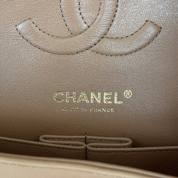 Chanel Beige Quilted Medium Flap Bag - Picture 7 of 8